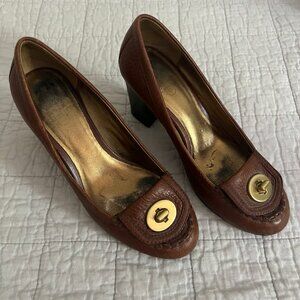 Coach Cybel Classic Brown Leather Pumps
